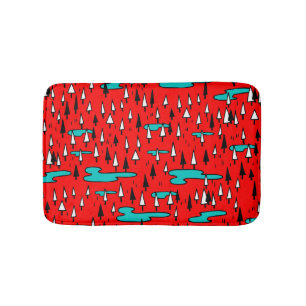 Tapete De Banheiro Árvores de mão livre: Padrão de Natal escandinavo.
