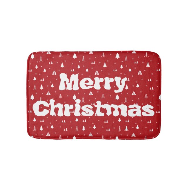 Tapete De Banheiro Árvores de Natal e Flocos de Neve (frente)