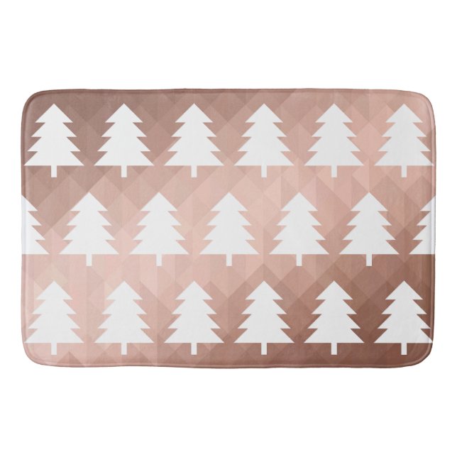Tapete De Banheiro Árvores de xmas geométricas do rosa moderno (Frente)