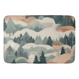 Tapete De Banheiro Árvores e Montanhas Projeto Abstrato de Boho