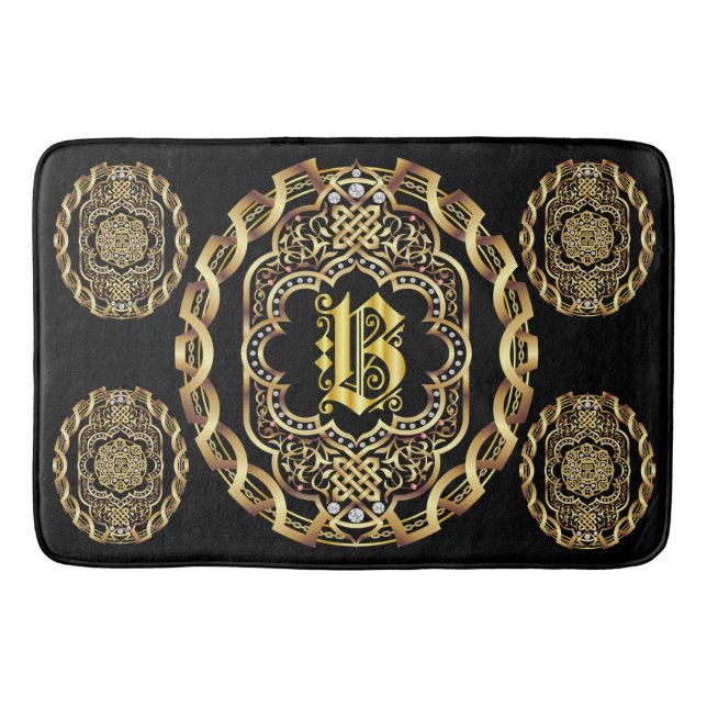 Tapete De Banheiro As esteiras de banho do monograma B personalizam a (Frente)