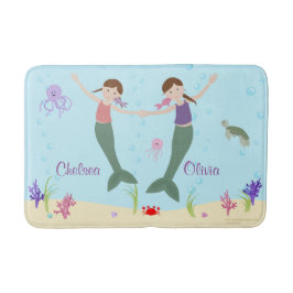 Tapete De Banheiro As irmãs do cabelo de Brown da sereia