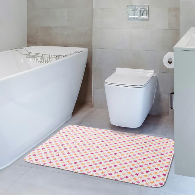 Tapete De Banheiro Asterisco bonito - Pinks e Laranjas (Add a cute touch to your bathroom with this beautiful asterisk pattern in pinks and oranges.)