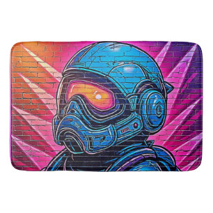 Tapete De Banheiro Astronauta Neon Cyberpunk