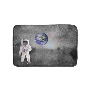Tapete De Banheiro Astronauta no Planeta Terra de Visualização do Esp