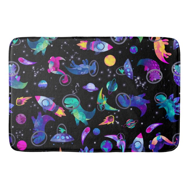 Tapete De Banheiro Astronautas Dinossauros Espaços Aquíferos Crianças (Frente)