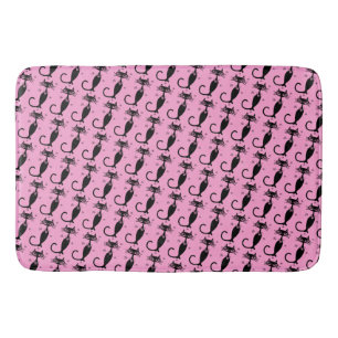 Tapete De Banheiro Atmosca Negra-Pescoço Atômico Gato-Rosa MCM