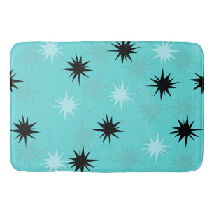 Tapete De Banheiro Atmosfera Atômica Turquoise Starbursts Bath Mat