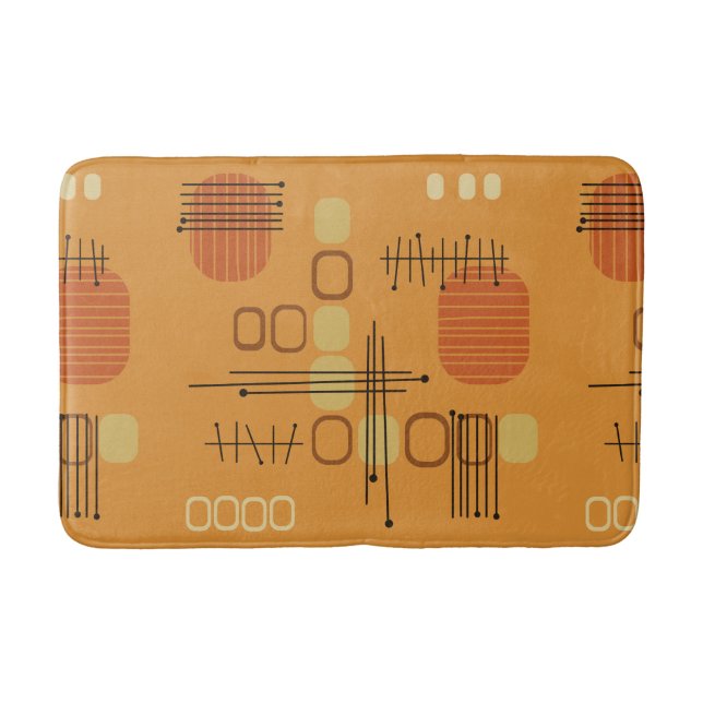 Tapete De Banheiro Atum Abstrato Barkcloth Ochre (Frente)
