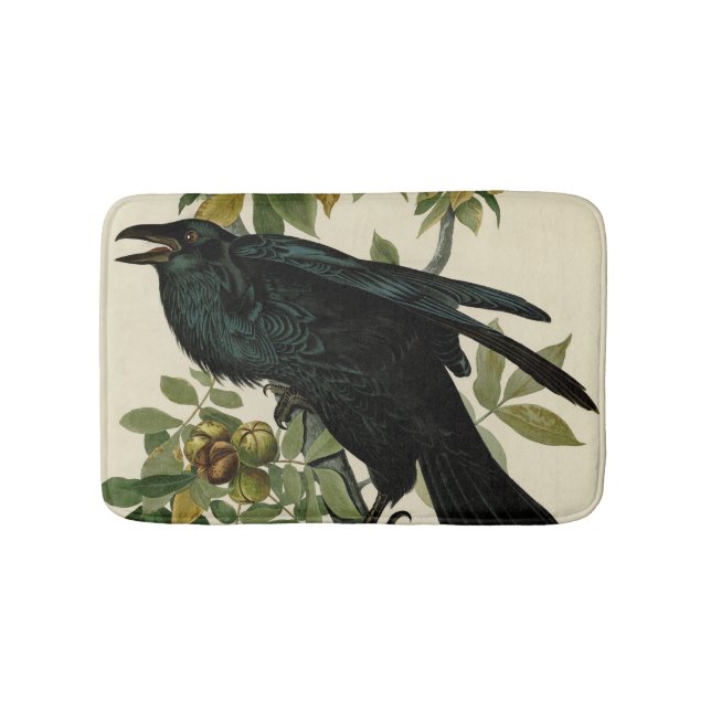 Tapete De Banheiro Audubon Raven Bird Classic Trabalho de arte (frente)
