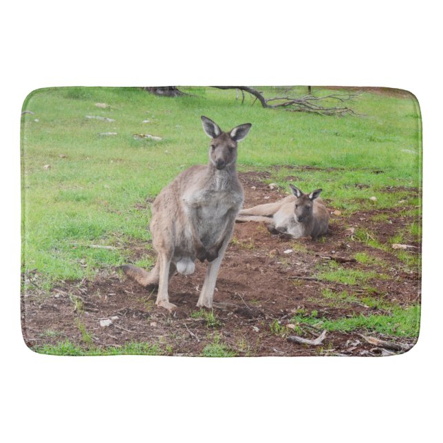 Tapete De Banheiro Aussie Kangaroos, Lge Memory Foam Bath Mat (Frente)