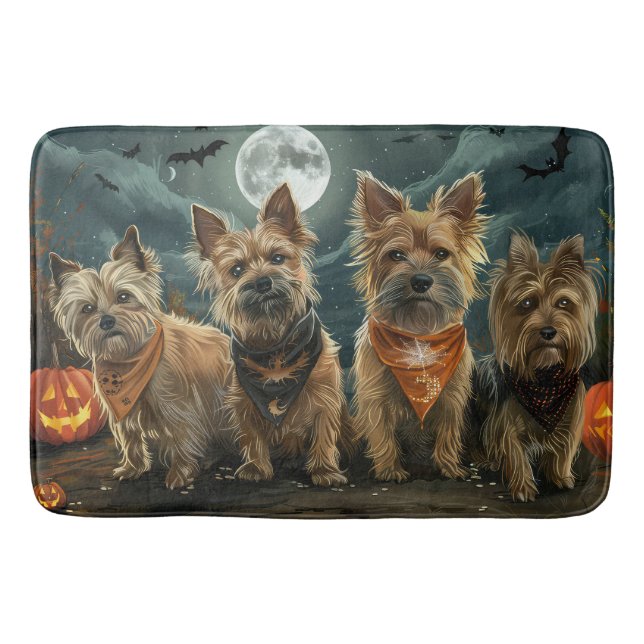 Tapete De Banheiro australiano Terrier Halloween Spooky (Frente)
