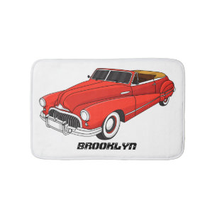 Tapete De Banheiro Automóvel clássico vermelho 1948