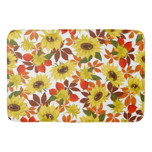 Tapete De Banheiro Autumn Sunflower