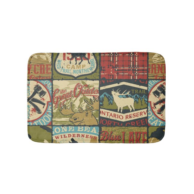 Tapete De Banheiro Aventura em Territórios do Norte: Patchwork Simból (frente)