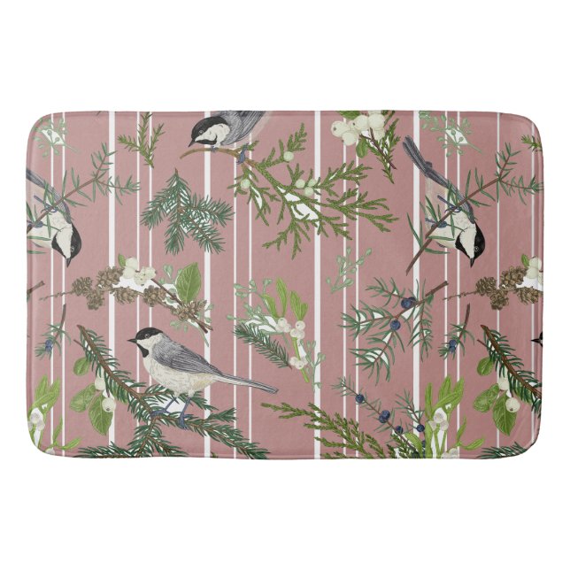 Tapete De Banheiro Aves em Greenery Bath Mat (Frente)