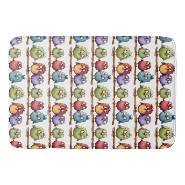 Tapete De Banheiro Aves Whimsical 2 (Frente)