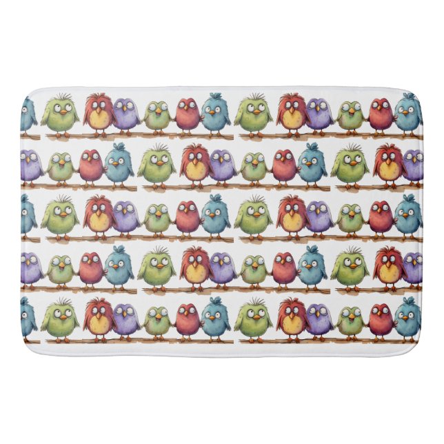 Tapete De Banheiro Aves Whimsical 2 (Frente)