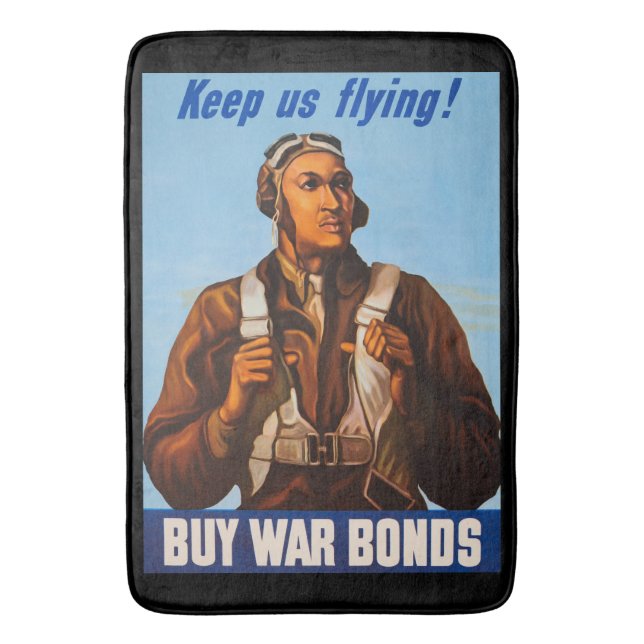 Tapete De Banheiro Aviadores Afro-Americanos Combatem Pilotos do WW2 (Frente Vertical)