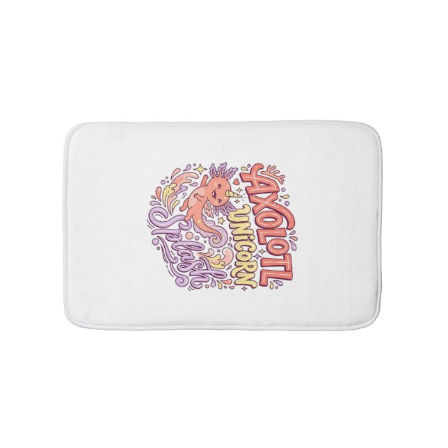 Tapete De Banheiro Axolote Unicórnio Splash Caprichoso Branco Bac (frente)