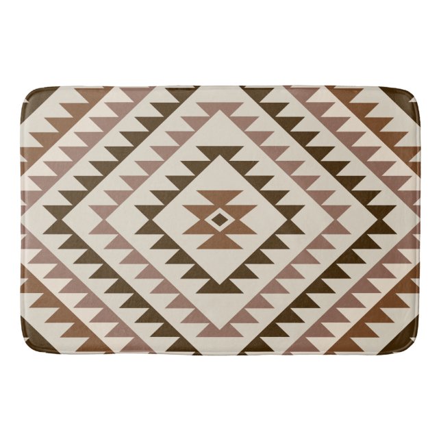 Tapete De Banheiro Aztec Diamond Motif Design Browns+Cream (Frente)