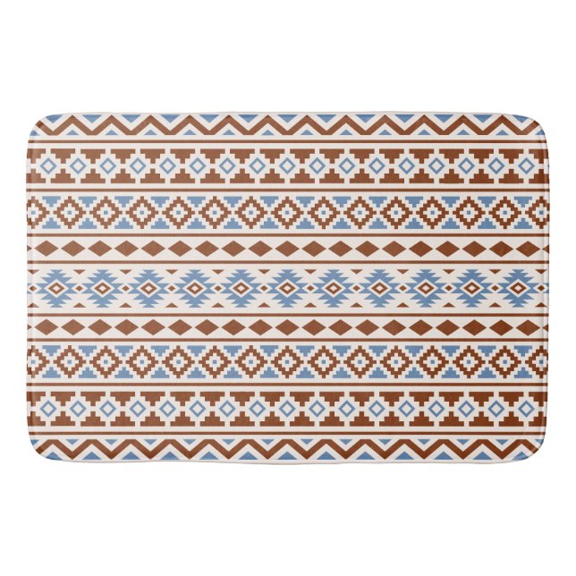 Tapete De Banheiro Aztec Essência Horizontal Ptn II Frio Azul Creme (Frente)