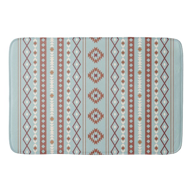 Tapete De Banheiro Aztec Mixed Motif V Pattern Rusts Cream Blue (Frente)