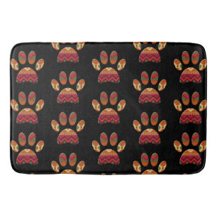 Tapete De Banheiro Aztec Patterno Cachorro Paw