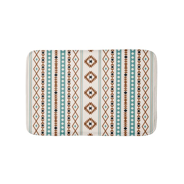 Tapete De Banheiro Aztec Teal Terracotta Blk Crm Mixes (V) Ptn (frente)
