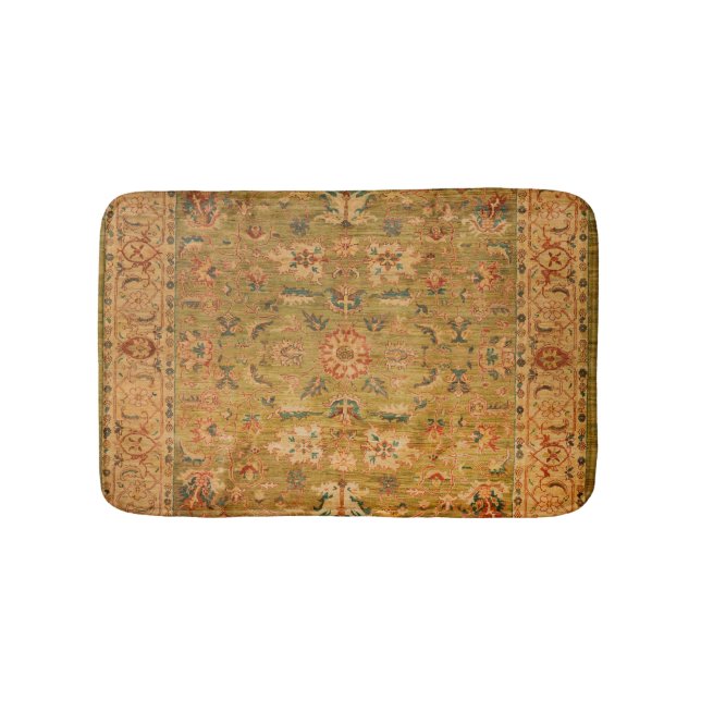 Tapete De Banheiro Azul Amarelo Verde Persa Mudado  (frente)