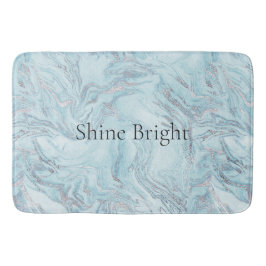 Tapete De Banheiro Azul Aqua Silver Marble