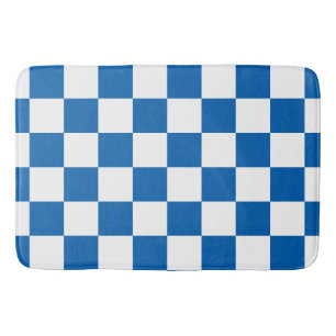 Tapete De Banheiro Azul Checkered