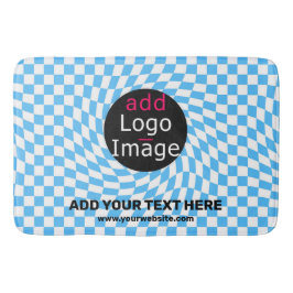 Tapete De Banheiro Azul do Verificador Comercial Personalizado Modern