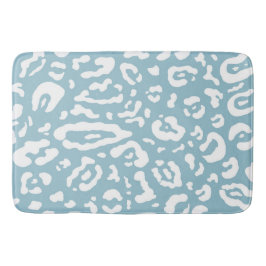 Tapete De Banheiro Azul e Branco Chic Guepardo Leopardo Estampa Anima