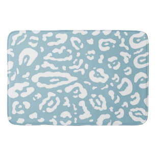 Tapete De Banheiro Azul e Branco Chic Guepardo Leopardo Estampa Anima