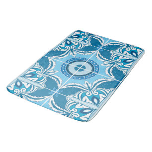 Tapete De Banheiro 💙 🤍 Azul e Branco Porto Azulejos,