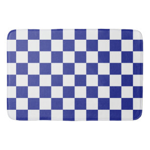 Tapete De Banheiro Azul e branco verificados