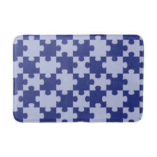 Tapete De Banheiro Azul Marinho Clássico Jigsaw Puzzle Sem Costura de