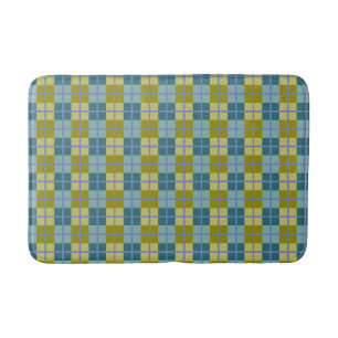 Tapete De Banheiro Azul Oliva Amarelo Roxo Padrão