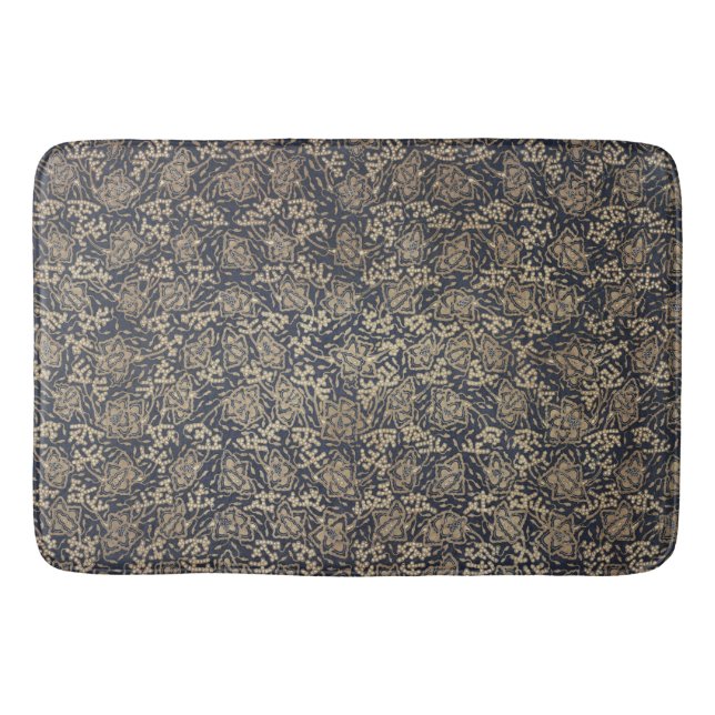 Tapete De Banheiro Azul pacífico e creme Batik Mat (Frente)