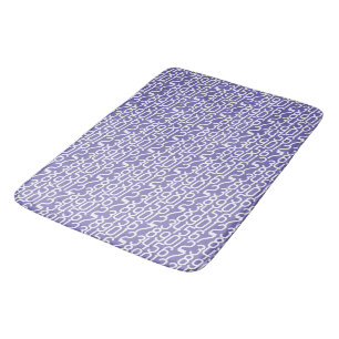 Tapete De Banheiro Azul-pervinca e branco. Números Matemática.