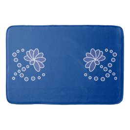 Tapete De Banheiro Azul Profundo e Flor Moderno Médio