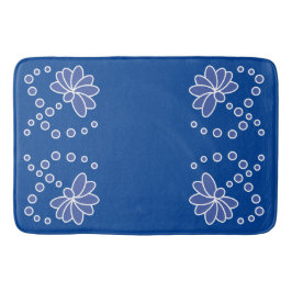 Tapete De Banheiro Azul Profundo e Flor Moderno Médio