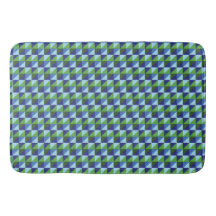 Azul Retro & Geométrico Triângulo Verde Abstrato