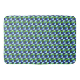 Tapete De Banheiro Azul Retro & Geométrico Triângulo Verde Abstrato