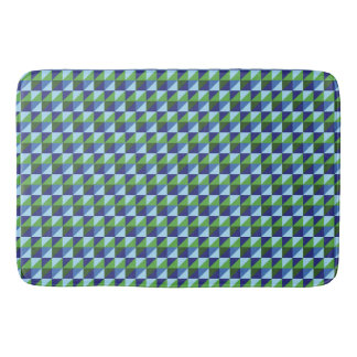 Tapete De Banheiro Azul Retro & Geométrico Triângulo Verde Abstrato