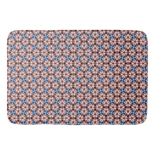 Tapete De Banheiro Azul, Rosa Floral e Banheira Marrom
