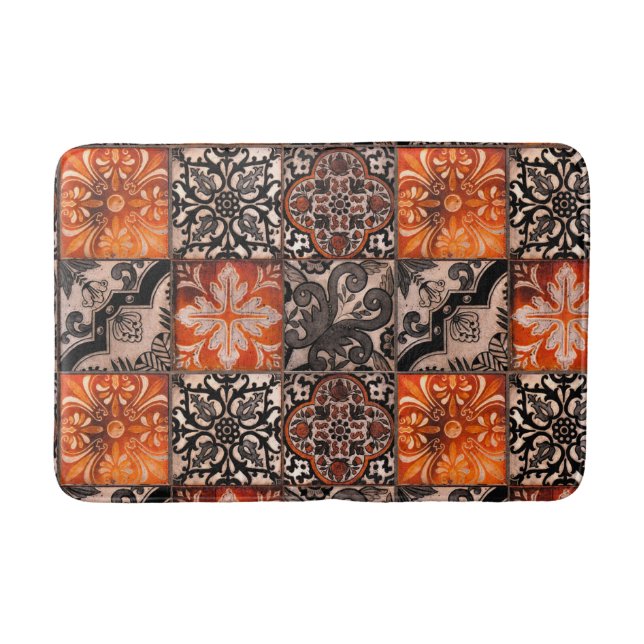 Tapete De Banheiro Azulejo de Tangerina (Frente)