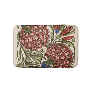 Tapete De Banheiro Azulejo Flor de Cravo Antigo Rústico Arte De Morga