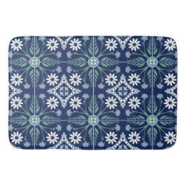 Tapete De Banheiro Azulejo floral ornamental marroquino
